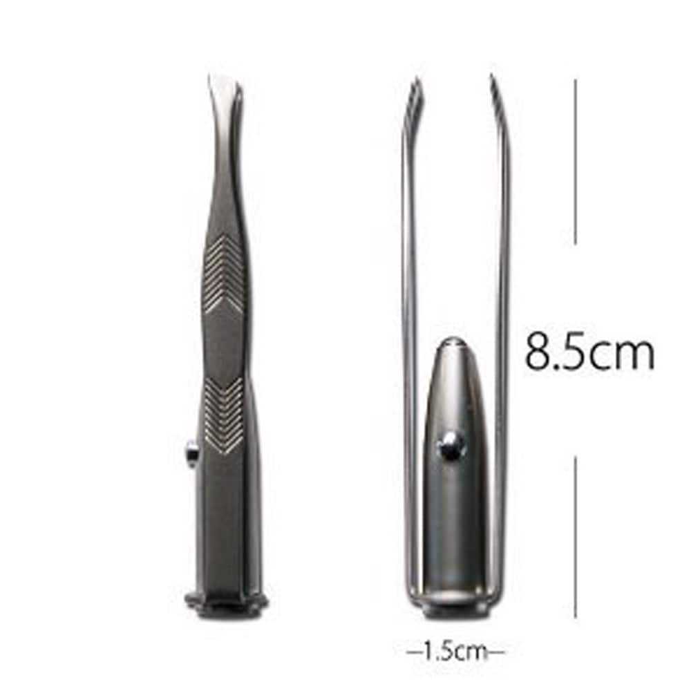 Stainless Steel Eyebrow Hair Removal Tweezer with LED Light- Silver