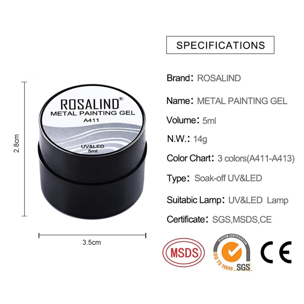 5ML Base For Metal Painting Hybrid Varnishes Soak Off UV Gel- #001