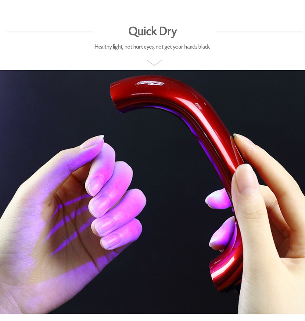 Mini Portable Phototherapy Manicure Nail Drier USB LED Lamp 12W- Red