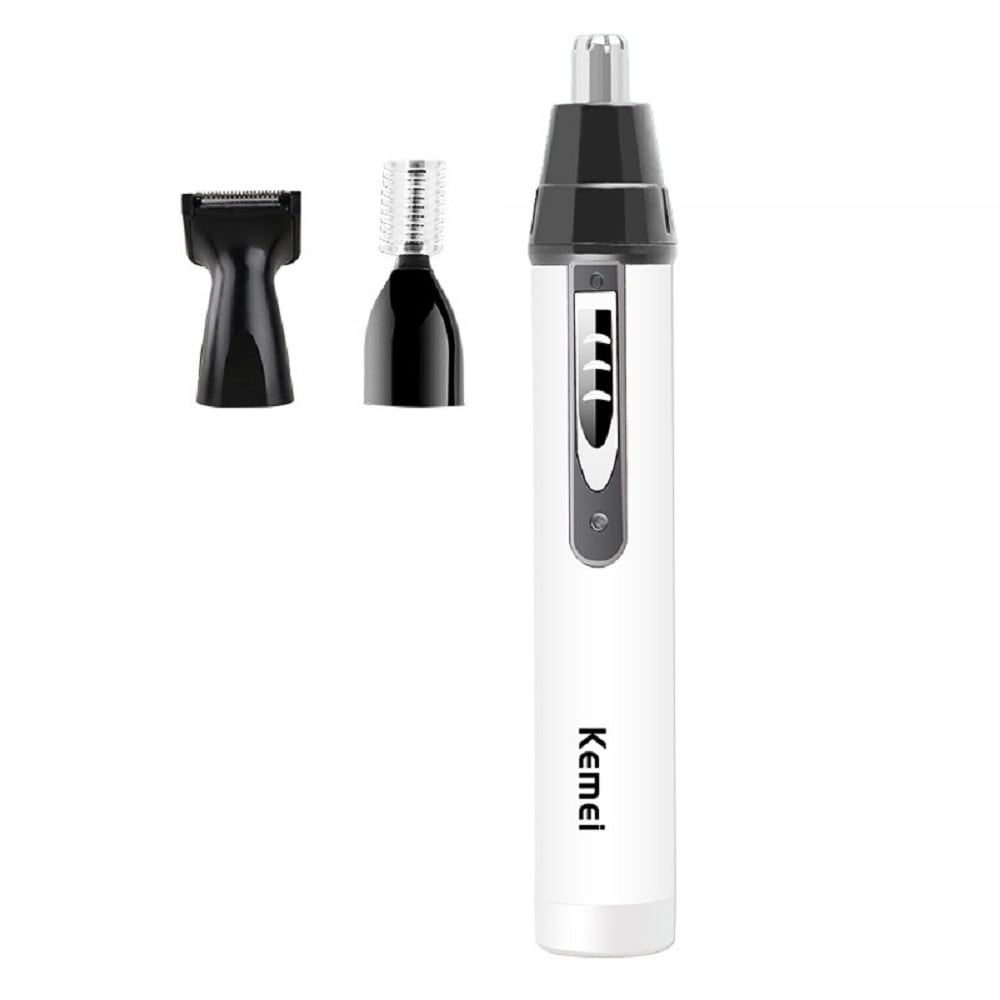 Kemei 3 in 1 Nose /Ear /Eyebrow Hair Trimmer Shaving And Hair Removal Tool- Silver