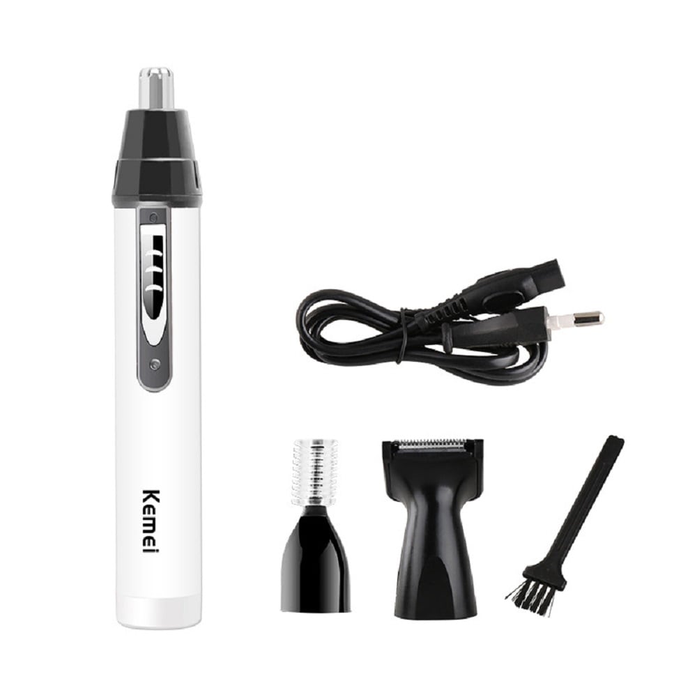Kemei 3 in 1 Nose /Ear /Eyebrow Hair Trimmer Shaving And Hair Removal Tool- Silver