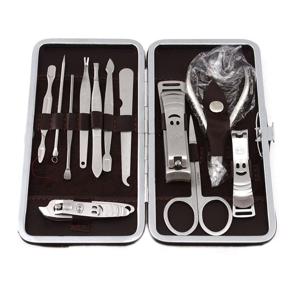 Stainless Steel Beauty Nail Tools Set of 12- Silver