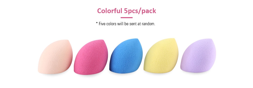 Huamianli 5pcs Foundation Smooth Blender Mixing Sponge Makeup Cosmetics Puff- Colormix