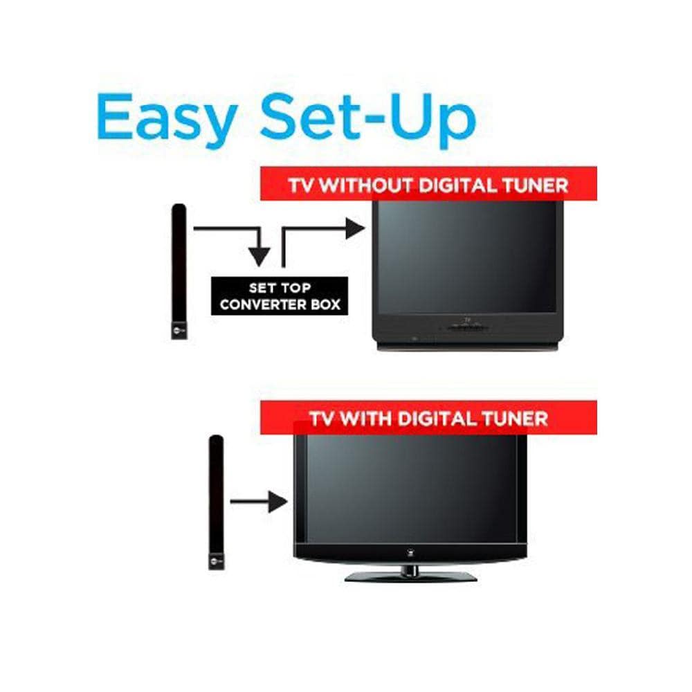 HDTV FREE Digital Indoor Antenna- Black