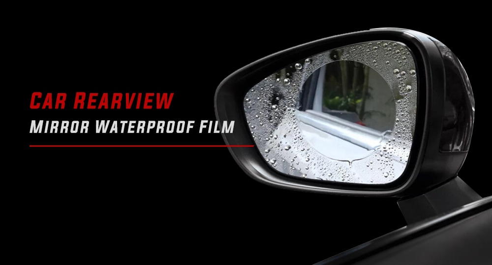 Car Rearview Mirror Waterproof Film 2pcs- Transparent circular 80mm
