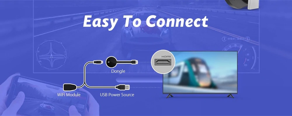 1080P Wireless Wifi Display Dongle Receiver HDMI Miracast DLNA AirPlay Adapter- Black