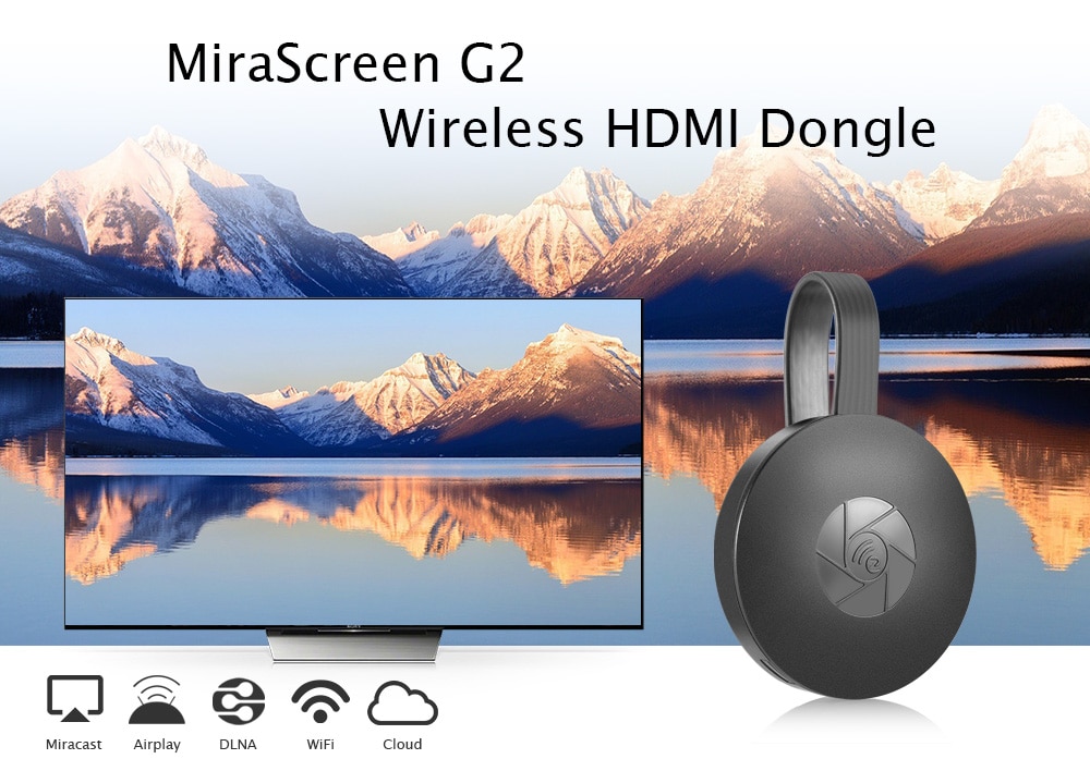 MiraScreen G2 Wireless HDMI Dongle Support Miracast Airplay- Black