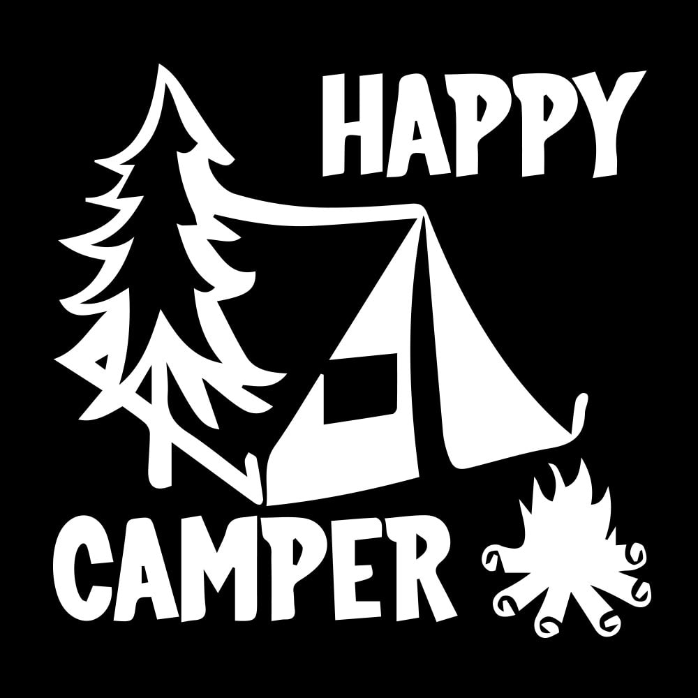 Happy Camper Creative Car Decoration Sticker Removable Decorations- White 25*26CM