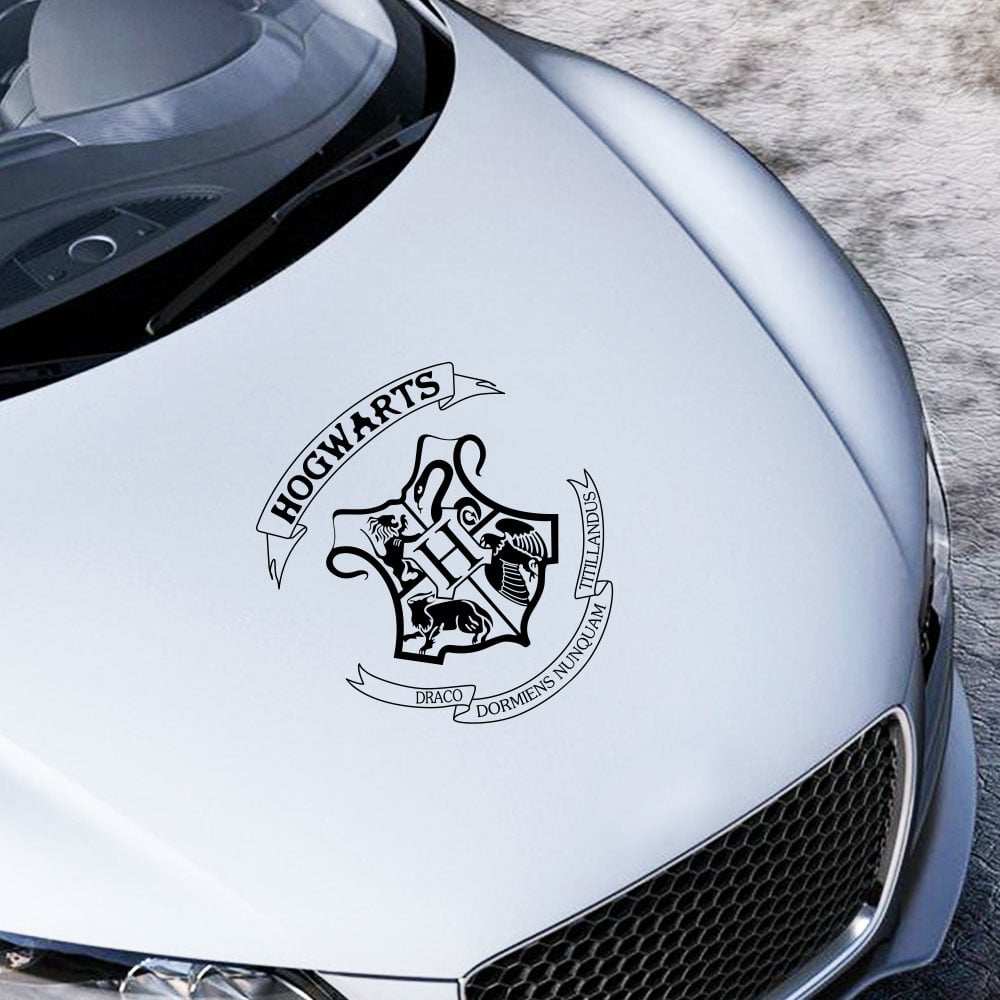 Hogwarts Sign Car Creative Decoration Sticker Removable- Black 57*63cm