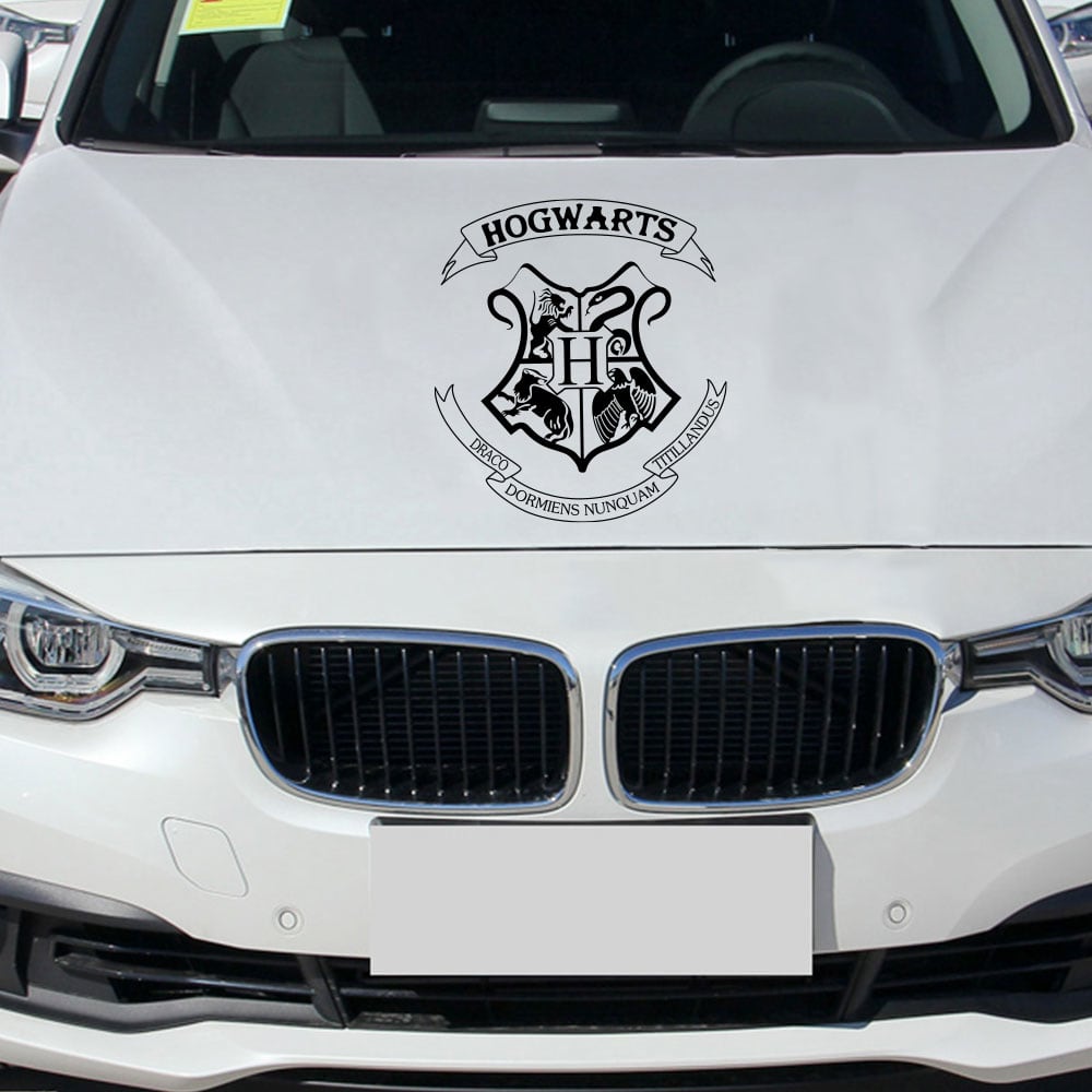 Hogwarts Sign Car Creative Decoration Sticker Removable- Black 57*63cm