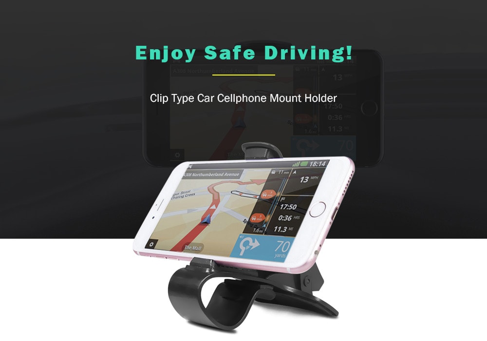 Universal Car Dashboard Mount Holder Stand HUD Design Cradle for Cell Phone GPS- Black