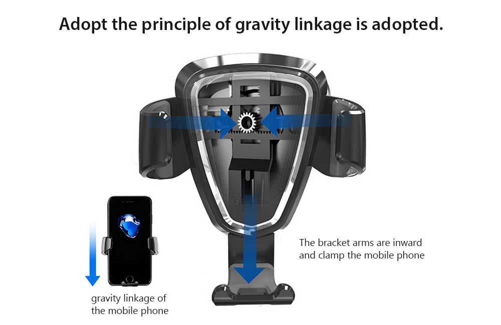 Car Gravity Navigation Bracket Phone Holder- Black Regular