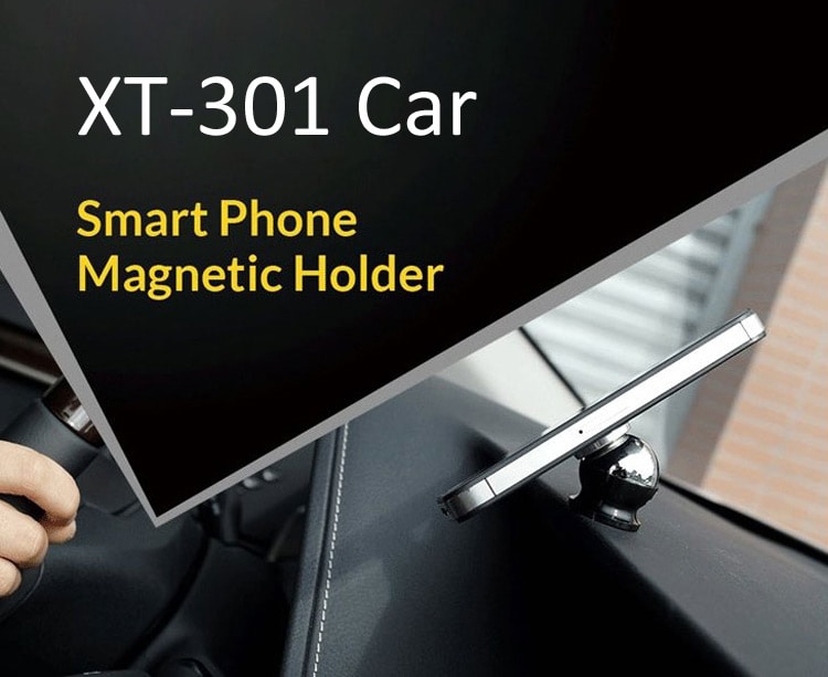 XT-301 360 Degrees Rotation Car Magnetic Holder Mount Bracket for Cellphone GPS- Colormix