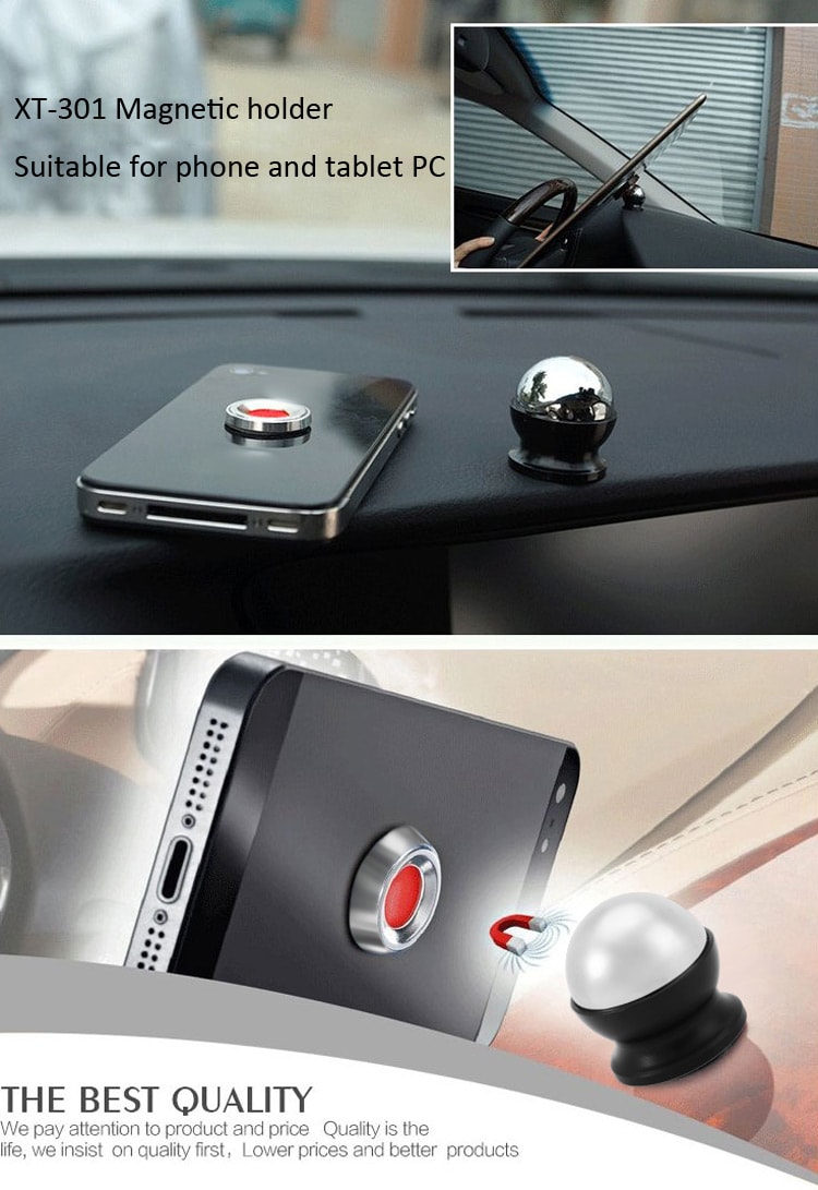 XT-301 360 Degrees Rotation Car Magnetic Holder Mount Bracket for Cellphone GPS- Colormix