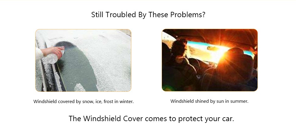 Smart Windshield Cover Anti Shade Frost Ice Snow UV Protector for Vehicles Car- Warm White