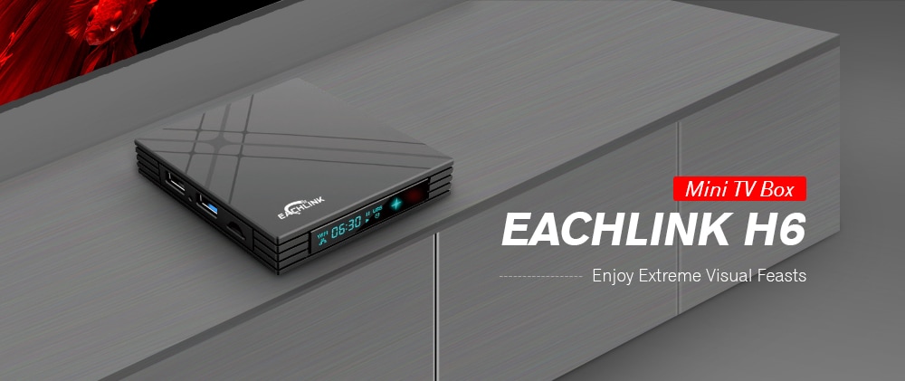 EACHLINK H6MINI TV Box Allwinner H6 4GB RAM + 32GB ROM 2.4G WiFi 100Mbps USB3.0 BT4.1 Support 6K H.265- Black 4GB RAM+32GB ROM EU Plug