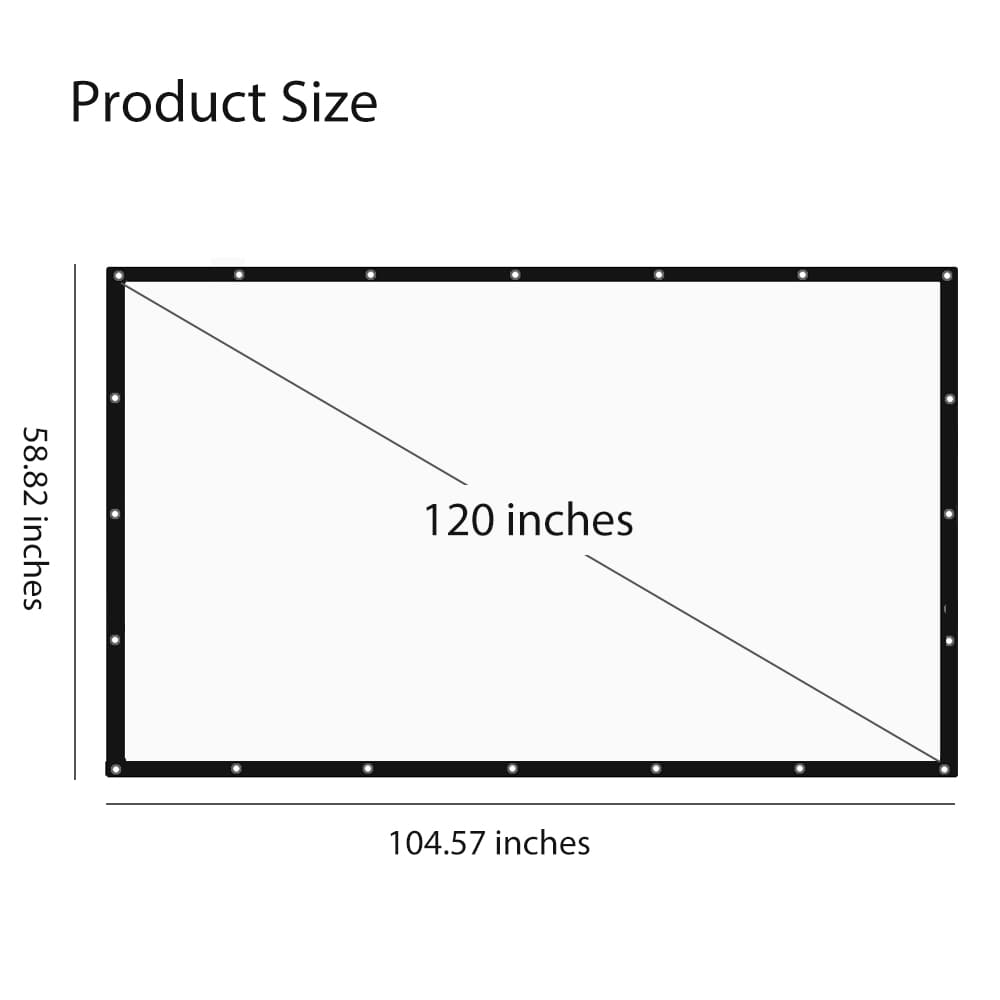 120 inch Tabletop Projector Screen 16:9- White