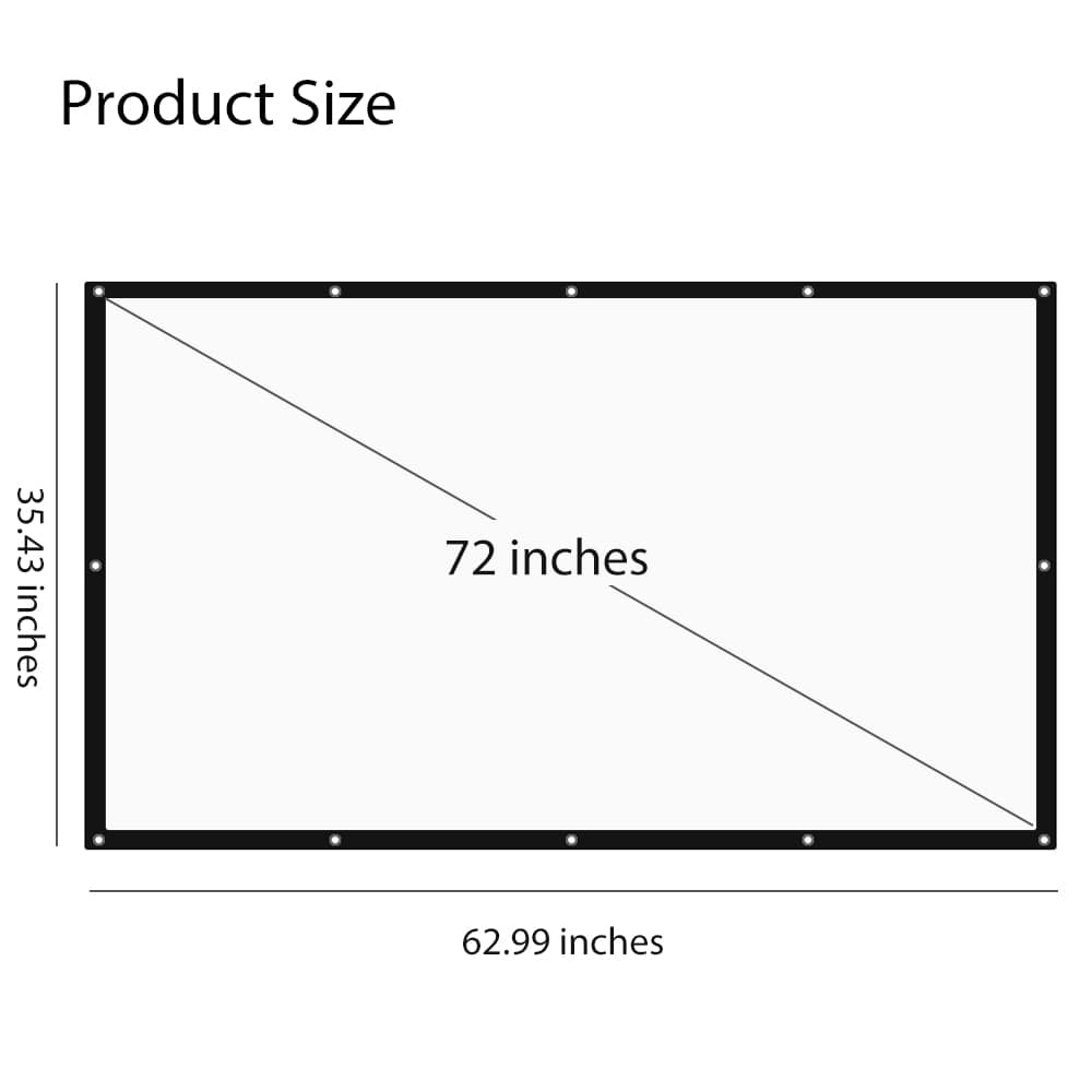 72 inch 16:9 Folding Projection Screen High Brightness- White