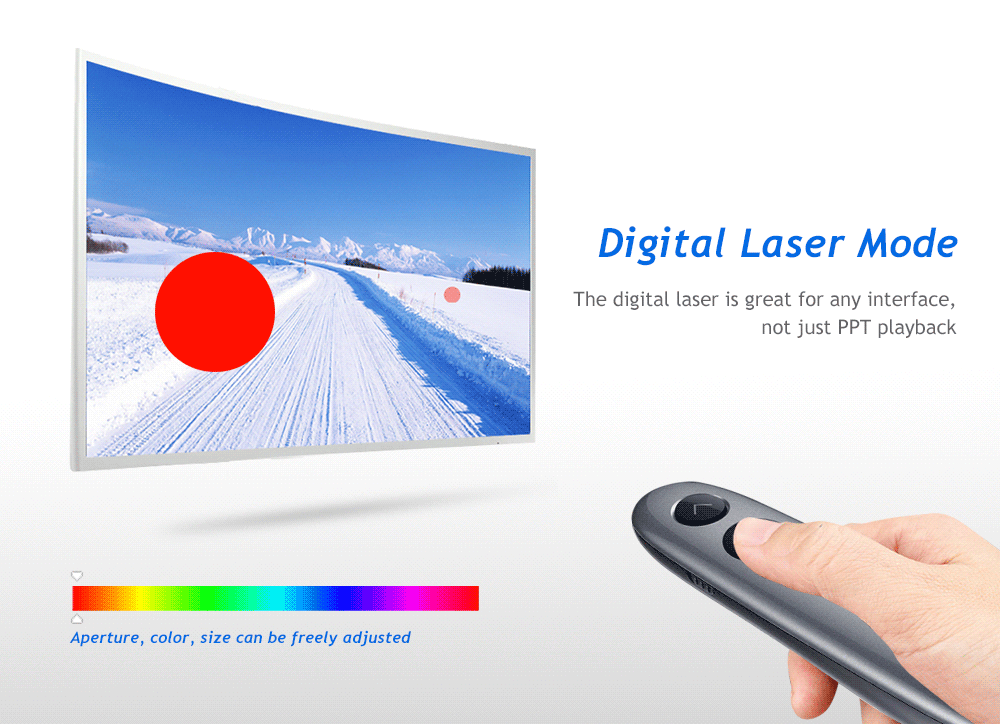 Alfawise H100 Wireless Remote Control Digital Laser Presenter Presentation Flip Pen- Slate Gray