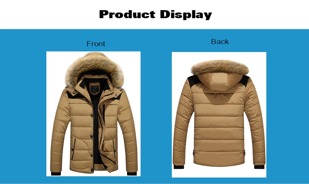 Winter Trend Men Cotton Jacket- Khaki M