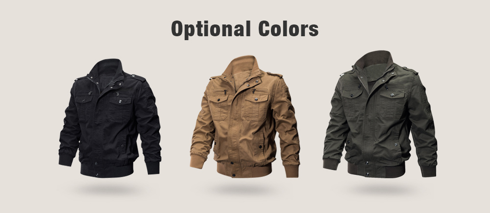 QIQICHEN US Size Autumn Cotton Casual Men's Jacket- Black XL