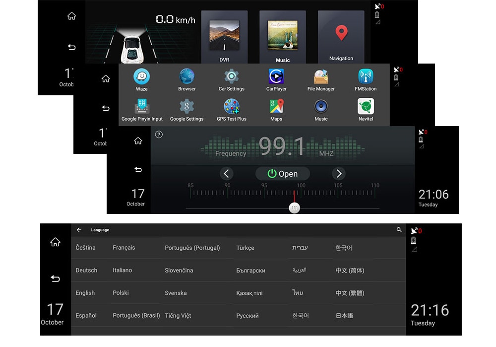 Junsun A900 Car DVR Camera Mirror 3G 10 inch Full Touch Android 5.0 Quad Core GPS WiFi Dual Lens- Black