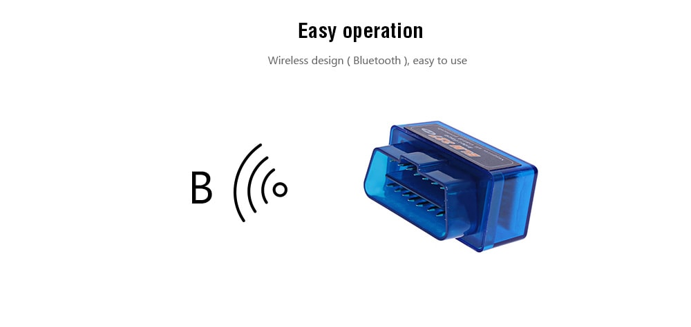 Mini ELM 327 Bluetooth OBD2 V2.1 Car Diagnostic Interface Scanner Tool- Blue