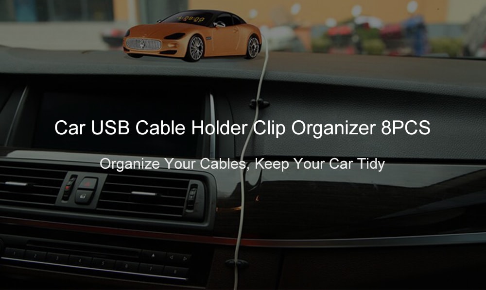 8PCS Lot Car Wire Cable Holder Tie Clip Fixer Organizer- Black