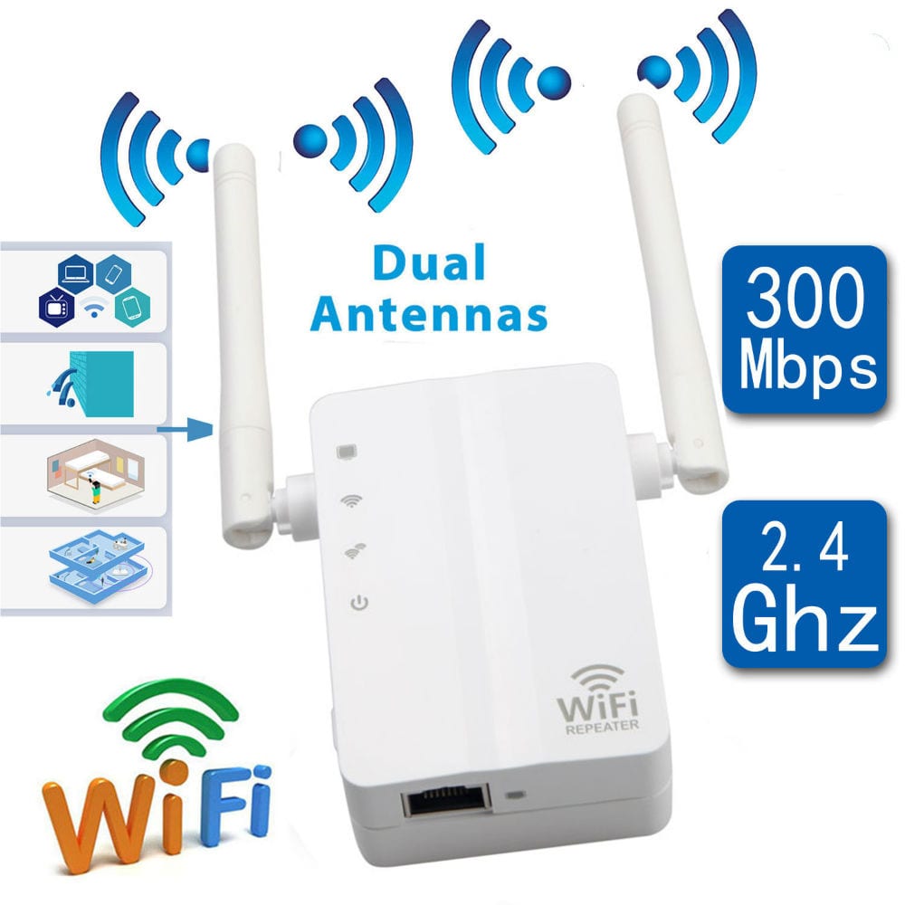 300Mbps Wifi Repeater Wireless-N Range Extender Signal Booster Network Router- whiteM