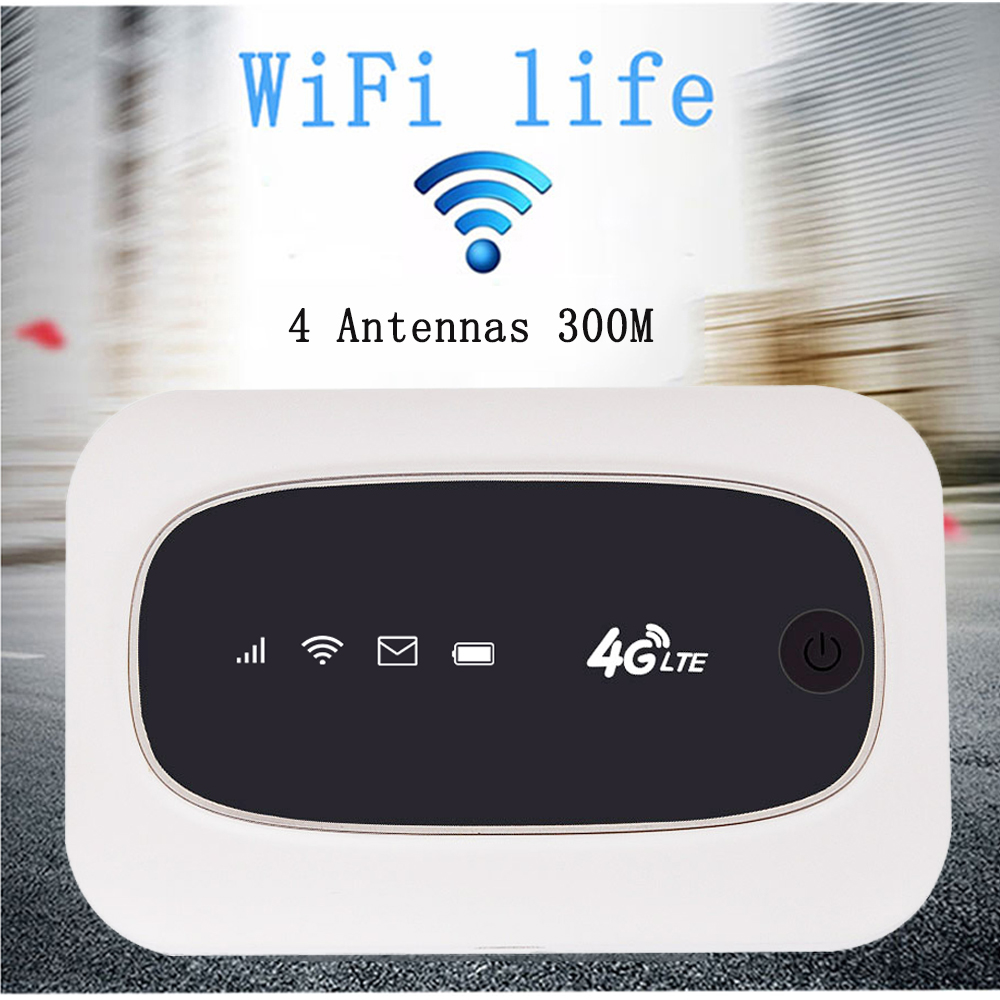 Portable Hotspot MiFi 4G Wireless Wifi Mobile Router FDD CAT4 150M Lte and SIM- White