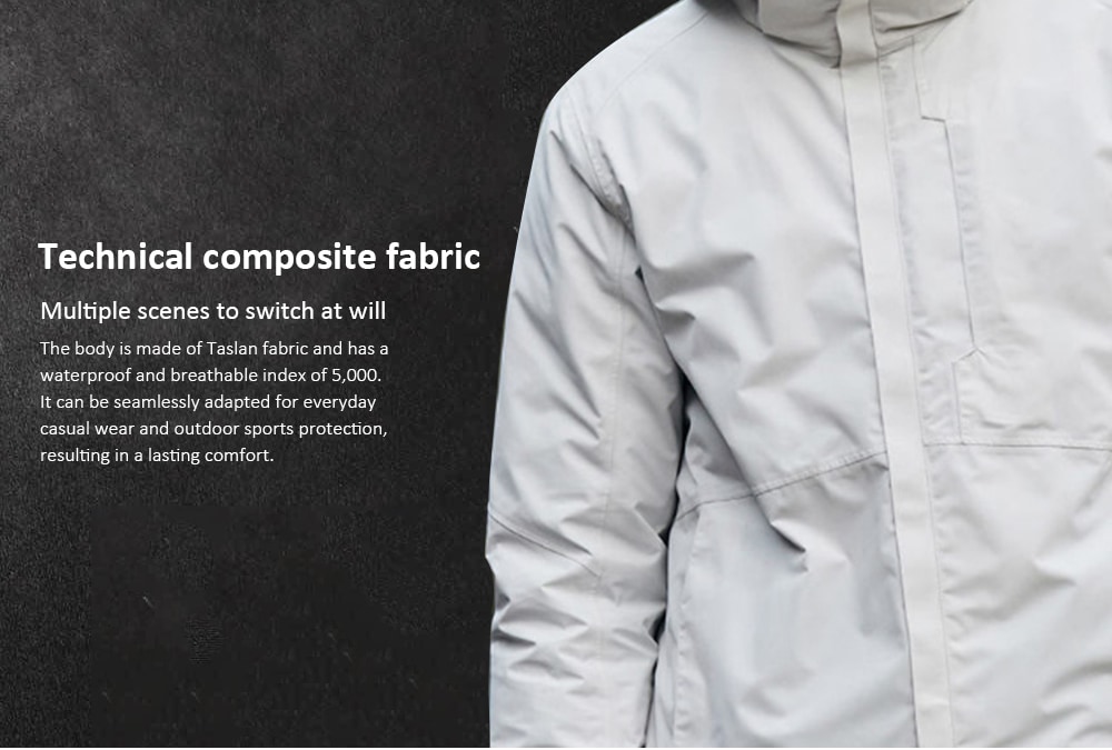  Uleemark 3-in-1 Travel Jacket 2PCS from Xiaomi Youpin- White L