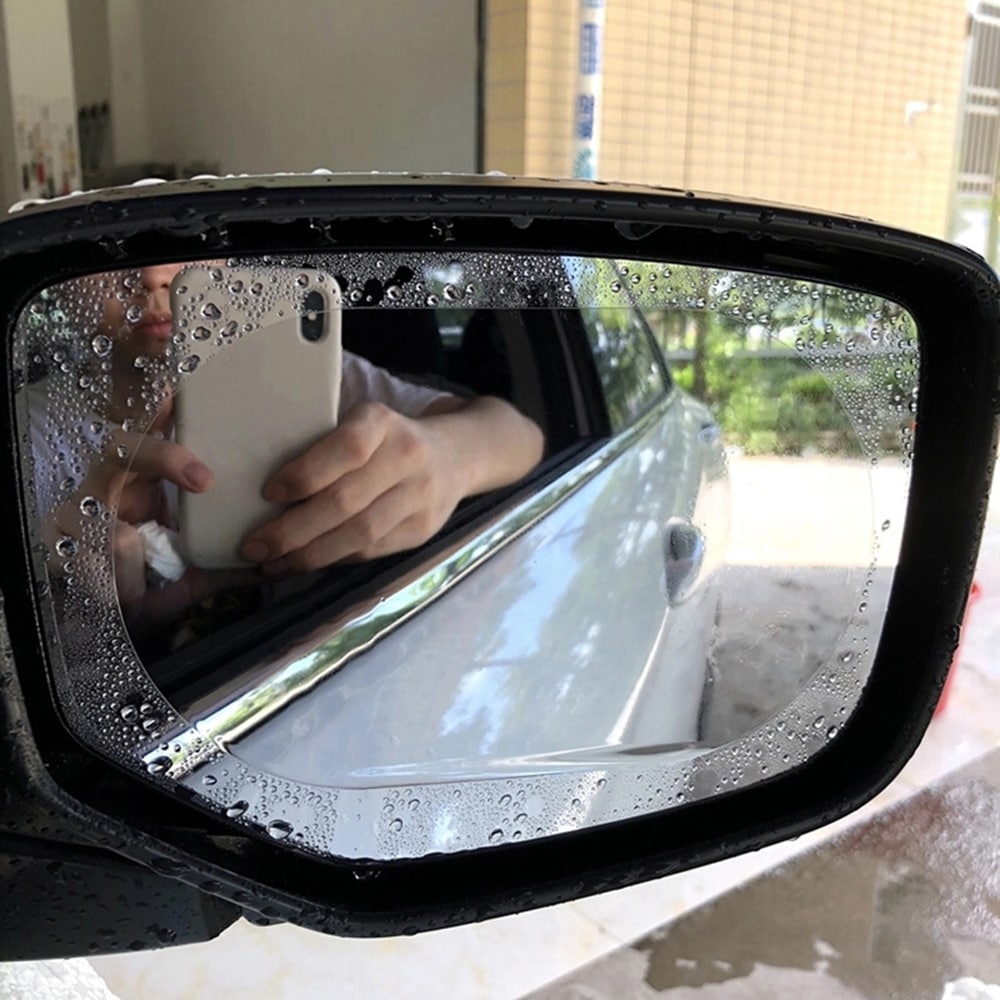 2PCS Car Rearview Mirror Oval Rain Film- Transparent