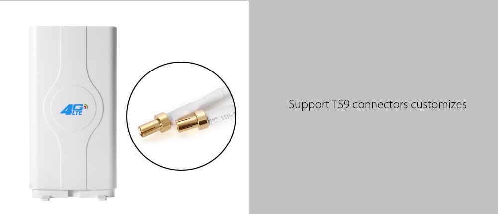 LF - ANT4G01 4G LTE TS9 Connector External MIMO Antenna Signal Booster for Signal Extension- White TS9