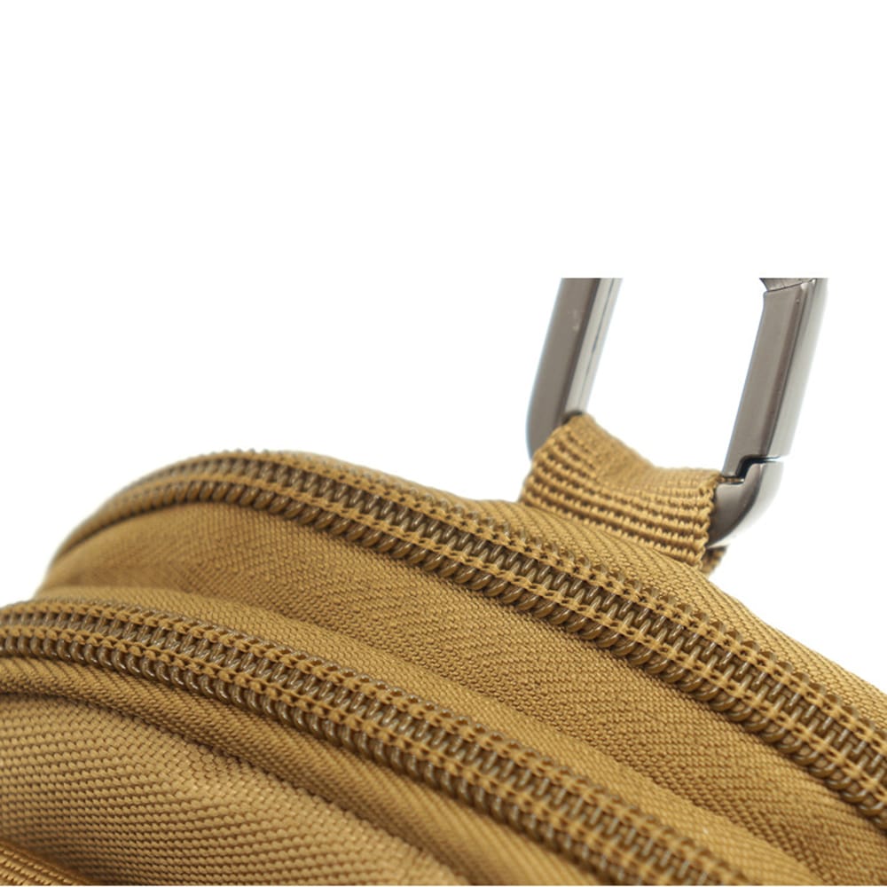 Waist Bag Molle Tactical Pack Bag Waterproof Travel Belt Clip Phone Pouch Case- Dark Khaki