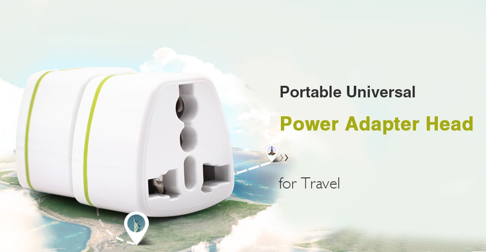 Universal US Plug Practical Power Adapter Connector 250V / 10A- White US Plug