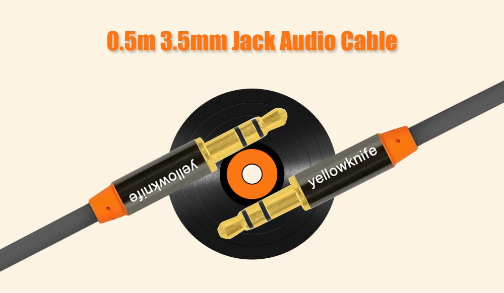 Universal 0.5m 3.5mm Jack Audio Cable- Gray