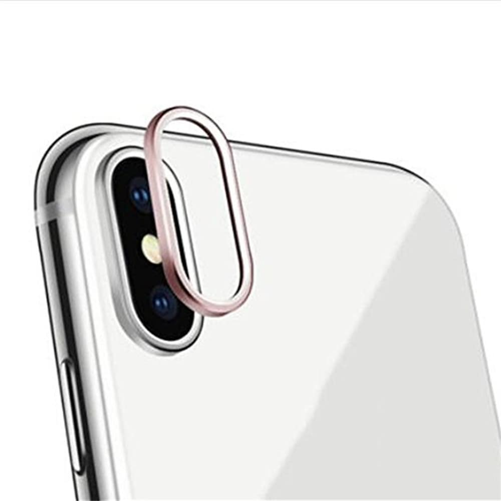 Sakula Camera Lens Protector Plating Aluminum for iPhone X Cameral Case Cover Ring- Red