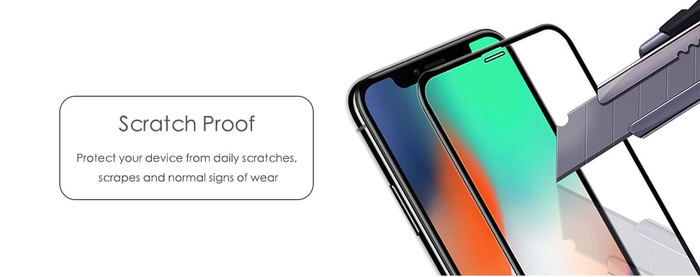 Tempered Glass 9H Full Screen Protector for iPhone X- Black