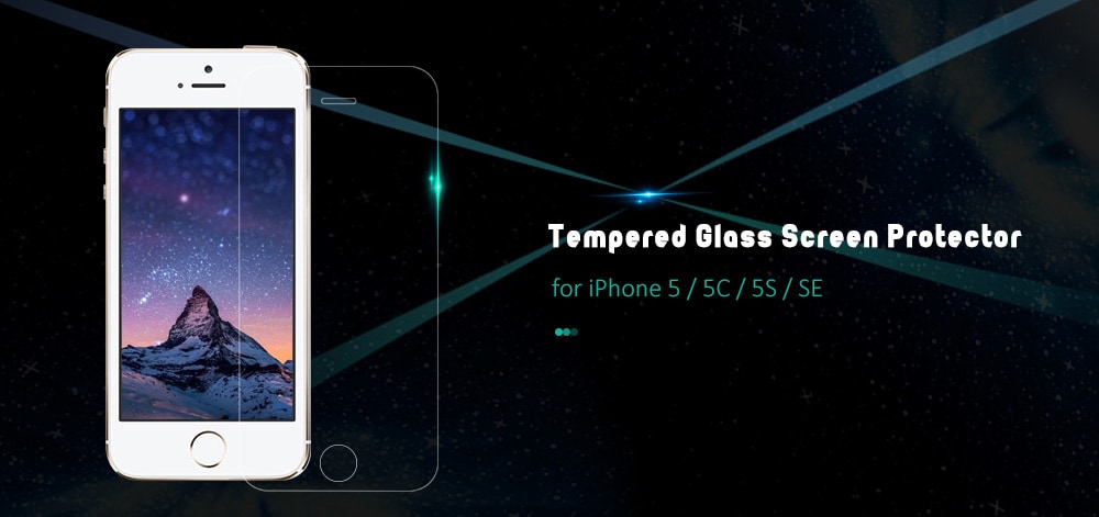 Ultra Transparent Genuine Tempered Glass Screen Protector for iPhone 5 / 5C / 5S / SE- Transparent